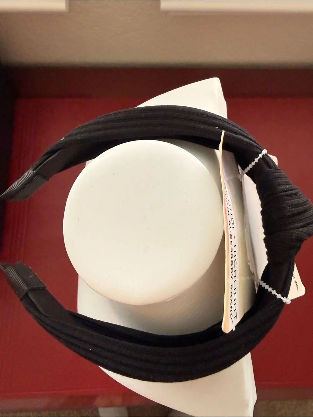 scunci Black Fabric Ribbed Knot Headband NWT
